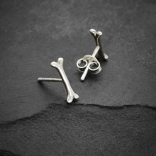 Load image into Gallery viewer, Sterling Silver Bone Post Earrings 3x10mm