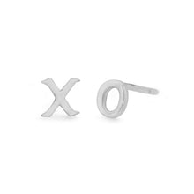 Load image into Gallery viewer, Sterling Silver XO Post Earrings - Hugs and Kisses 5x5mm
