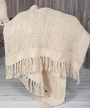 Load image into Gallery viewer, Knitted Cream Cotton Throw
