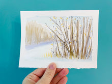 Load image into Gallery viewer, Small Winter Landscape Watercolor Paintings
