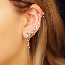 Load image into Gallery viewer, Sterling Silver Bone Post Earrings 3x10mm
