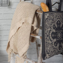 Load image into Gallery viewer, Knitted Cream Cotton Throw
