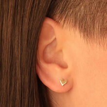 Load image into Gallery viewer, Silver, Bronze or Gold Tiny Heart Stud Earrings 5x5mm: Recycled Sterling Silver
