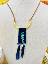 Load image into Gallery viewer, Woven Indigo Tassel Necklaces
