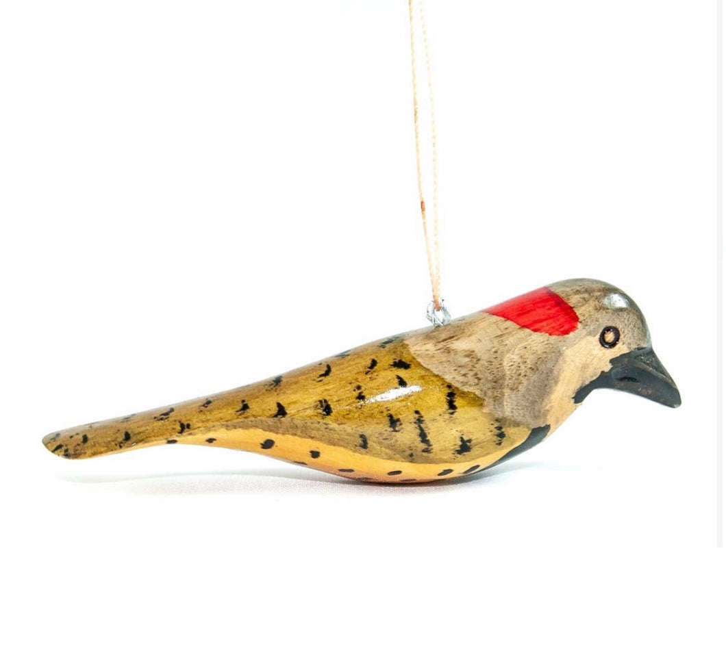 Painted Wooden Bird Ornaments